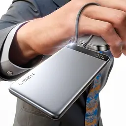 LISEN Powerbank 10000mAh mit Kabel, Slim 22,5W USB-C Akku für iPhone 17/16, Xiaomi 17 Pro Max, Samsung S25