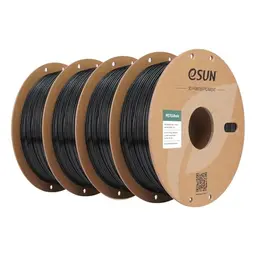 eSUN PETG Filament 1,75mm, 1kg pro Rolle, 4 Rollen, Schwarz, Hoch Zähigkeit für 3D-Drucker