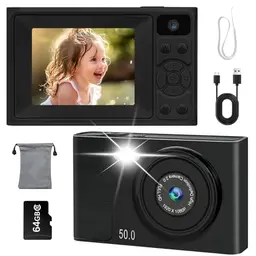 Digitalkamera 48MP mit 2,4" LCD und 64GB SD-Karte – Kompaktkamera für Kinder, Teenager und Anfänger