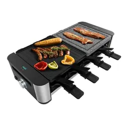Cecotec Raclette Cheese & Grill 16000, 8 Personen, 1400 W, einstellbares Thermostat, inkl. 8 Pfannen und Spatel
