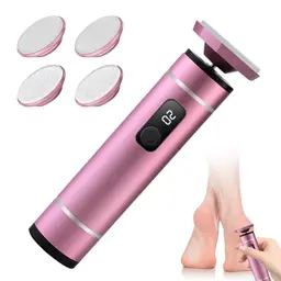 Elektrischer Hornhautentferner, USB-aufladbar, mit 4 Aufsätzen für Pediküre - Rosa