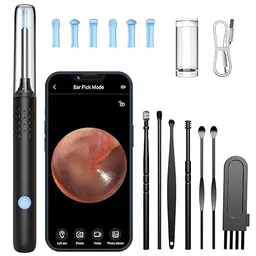 Ohrenschmalz Entferner mit Kamera, 1080P HD Otoskop, WLAN Ohrenreiniger, IP67 Wasserdicht, für iPhone & Android (Schwarz)