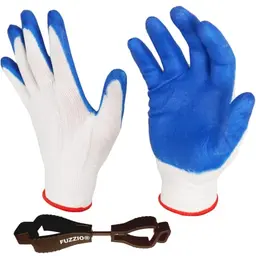 FUZZIO 24 Paar Arbeitshandschuhe für leichte Arbeiten (L/9, Blau)