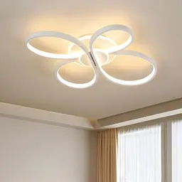 Moderne LED Deckenleuchte Blumen-Design, 42W, Dimmbar, Fernbedienung, Flimmerfrei, Memory-Funktion, für Wohnzimmer, Schlafzimmer, Küche