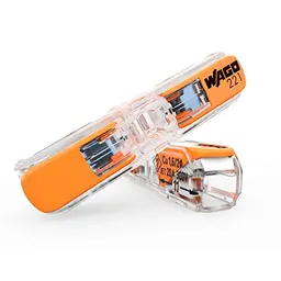 WAGO 2-Leiter Durchgangs-Verbinder mit Hebel, 4 mm², 60 Stück