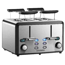 XXL Toaster 4 Toastschlitze | 1600 Watt | 6-Stufen Bräuneregler | Edelstahl