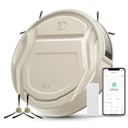 LEFANT M210P Staubsauger Roboter, 2200 Pa, 120 Min Laufzeit, für Teppiche und Hartböden, mit Ladestation, champagnergrau