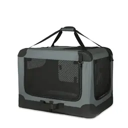 Amazon Basics Faltbarer Reisezwinger für Katzen und kleine Hunde, Grau, 66 cm x 46 cm x 46 cm