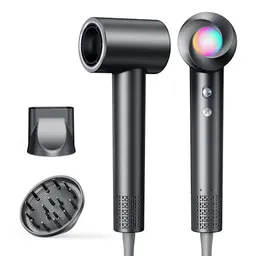 Haokoo Ionen Föhn mit Diffusor, Hochgeschwindigkeitshaartrockner, 8 Temperaturstufen, für Locken, Reisen & Zuhause