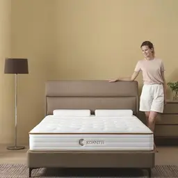 KOANTTI 160x200 cm Matratze, Mittelfeste Taschenfederkernmatratze mit atmungsaktivem Schaumstoff, Weiß