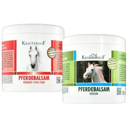 Kräuterhof Pferdebalsam Set (2 x 500 ml) – Kühlend und Wärmend, Linderung bei Muskel- und Gelenkschmerzen
