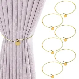 6 Goldene Vorhanghalter, Raffhalter für Schlafzimmer & Wohnzimmer, Strapazierfähig