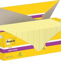 Post-it Super Sticky Notes, 24 Blöcke, 76 x 76 mm, Gelb - Extra starke Notizzettel für Notizen und Erinnerungen