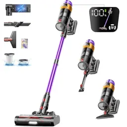 Kabelloser Akku Staubsauger mit 50000Pa und 65 Min Laufzeit - Selbststehendes Design für Hartböden und Teppiche