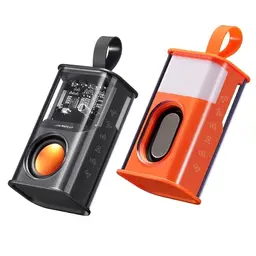 JAMELO Tragbarer Bluetooth Lautsprecher mit RGB-Licht - Kabellos, TWS-Unterstützung, für Zuhause und Reisen (Schwarz & Orange)