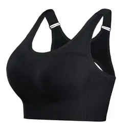 LitheDay Damen Sport-BH mit starkem Halt, Push-up, verstellbare Träger, ohne Bügel, abnehmbares Polster, ideal für Fitness und Jogging, Schwarz XXL