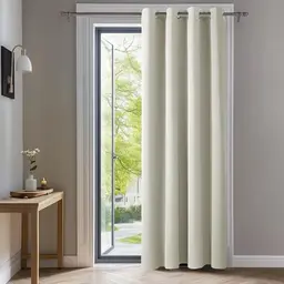 Deconovo Blickdichte Gardinen mit Ösen für Schlafzimmer, 175x140cm, Creme, 1 Stück