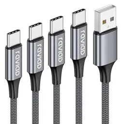 RAVIAD USB C Kabel 4Pack (0.5M, 1M, 2M, 3M) Schnelles Nylon Ladekabel für iPhone 15 Pro Max und Samsung Galaxy