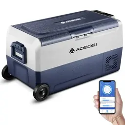 AAOBOSI Kühlbox 36 L mit APP-Steuerung, 12/24 V, für Auto, LKW, Boot und Camping, Dual Zone, bis -20 °C