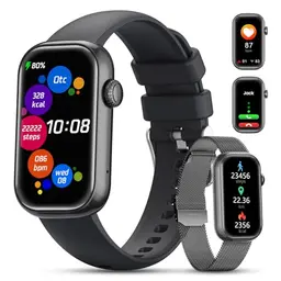 LIGE Smartwatch für Herren und Damen, 1,47 Zoll, Aktivitäts- und Schlaf-Tracker, wasserdicht, Schwarz