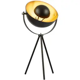 Jago® Tischlampe mit Stativ - Retro Vintage Design, 67cm hoch, schwarz-gold, schwenkbar - Ideal für Wohnzimmer und Schlafzimmer