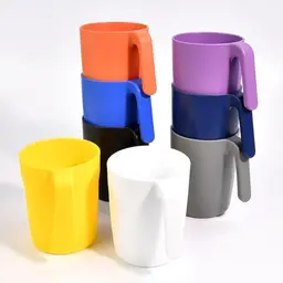 Vunanvu 8er Set bunte Kaffeetassen 450ml - Bruchfeste Mehrweg-Plastikbecher für Kinder und Party