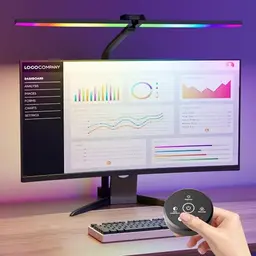 CaalLogt LED Schreibtischlampe mit 2 Köpfen, dimmbar & fernbedienbar, ideal für Arbeiten, Lesen und Studieren