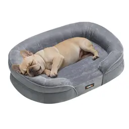 Feandrea Hundebett, ortopädisch, wasserdicht, für mittelgroße Hunde, hellgrau, 76 x 51 x 18 cm