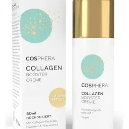 Cosphera Collagen Booster Creme 50 ml - Vegane Gesichtscreme gegen Falten, Tränensäcke und Augenringe