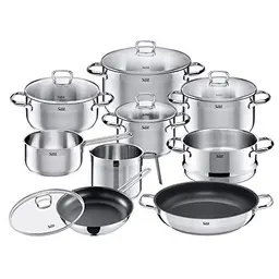 Silit Toskana 10-teiliges Topfset, induktionsgeeignet mit Glasdeckel, Edelstahl, unbeschichtet