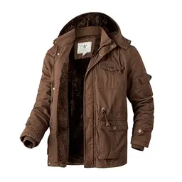 WenVen Herren Winter Parka mit Kapuze - Warmer, winddichter Mantel in Kaffee