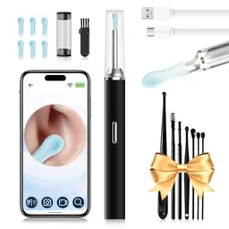 Ohrenschmalz Entferner mit Kamera, Robofun 360° Ohrreiniger für iPhone, iPad und Android-Smartphones (Schwarz)