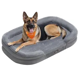 Feandrea Hundebett für große Hunde, orthopädisch, wasserdicht, rutschfest, hellgrau