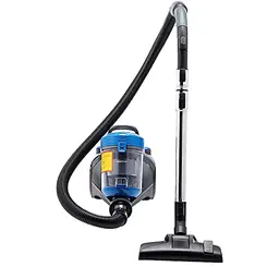 Amazon Basics Zylinder-Staubsauger, kompakt, leistungsstark, ohne Beutel, für Hart- und Teppichböden, Schwarz/Blau