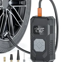 Tiiletzote Elektrische Luftpumpe 150PSI - Tragbarer Akku-Kompressor für Auto, Fahrrad, Motorrad, Bälle, Grau