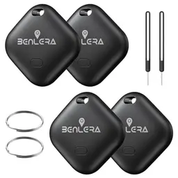 Benlera Smart Tag 4er Schlüsselfinder kompatibel mit Apple Wo ist? APP (nur iOS) Schwarz