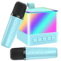 Karaoke Maschine mit 2 Drahtlosen Mikrofonen, Tragbares Bluetooth Spielzeug für Kinder, Geschenke für 3-18 Jahre