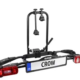 EUFAB 11563 Fahrradträger CROW für 2 E-Bikes, Anhängerkupplung, schwarz