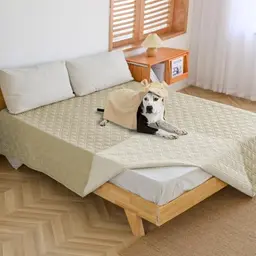 Amarrirose wasserdichte Hundedecke - Robuste 75x175 cm Wendedecke für Hunde & Katzen, maschinenwaschbar, beige