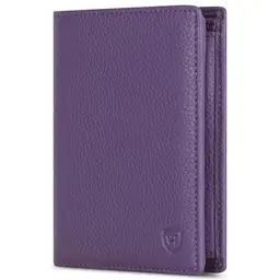 VON HEESEN Leder Geldbörse mit RFID-Schutz – Damen & Herren, Brieftasche, Wallet, Violet