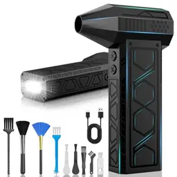 Elektrischer Luft-Staubwedel mit Taschenlampe und Turbo-Lüfter, 180.000 U/min