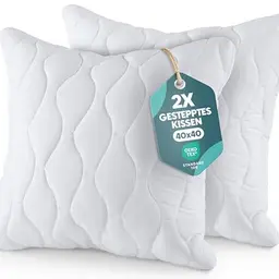 Utopia Bedding 40x40 cm Kopfkissen (2er Set) - Gestepptes Dekokissen für Bett und Sofa (Weiß)