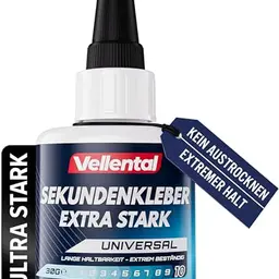 Extra starker Sekundenkleber Gel - wasserfest, hitzebeständig & mit Nadelverschluss für Plastik, Glas, Holz, Metall