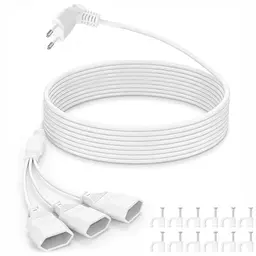 VINATO 3-in-1 Verlängerungskabel, flaches Design, 20cm, 250V/2,5A, für Haushalt & Reise