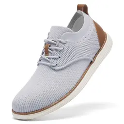 SHULOOK Herren Atmungsaktive Sneakers Leichte Oxfords Sommer Schuhe (Hellgrau, Größe 45.5)