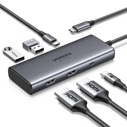 UGREEN Revodok 206 USB-C Hub mit 2 HDMI-Ports, Docking Station für MacBook, Surface & mehr