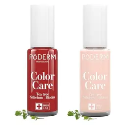 PODERM Teebaum Nagellack Color Care - 2in1 Pflege für brüchige Nägel - Hergestellt in der Schweiz