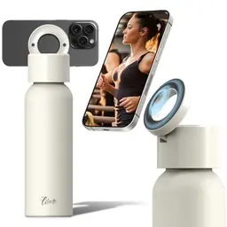 LIBWYS 750ml Edelstahl Thermosflasche mit Magnetischer Ständer - Isolierte Trinkflasche für Sport und Outdoor, Weiß