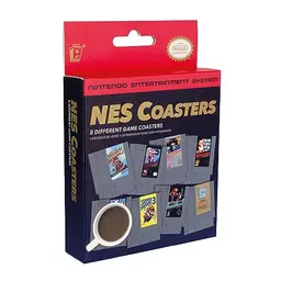 Nintendo NES Cartridge Untersetzer für Gamer, 8er Set mit Donkey Kong, Zelda, Super Mario & weiteren Klassikern