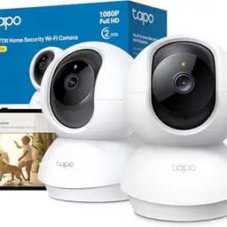 Tapo TP-Link C200P2 360° Innenraum-Überwachungskamera, 1080P, Nachtsicht, Bewegungserkennung, Zwei-Wege-Audio, mit Alexa & Google Assistant, 2er-Pack